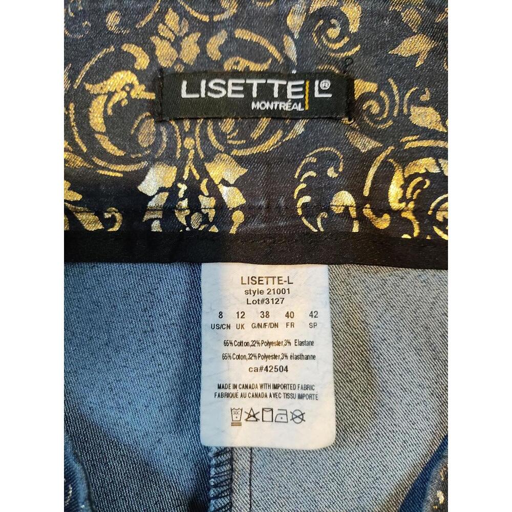 Lisette L Montreal Women's Navy Blue & Gold Dress Pants - Picture 6 of 7